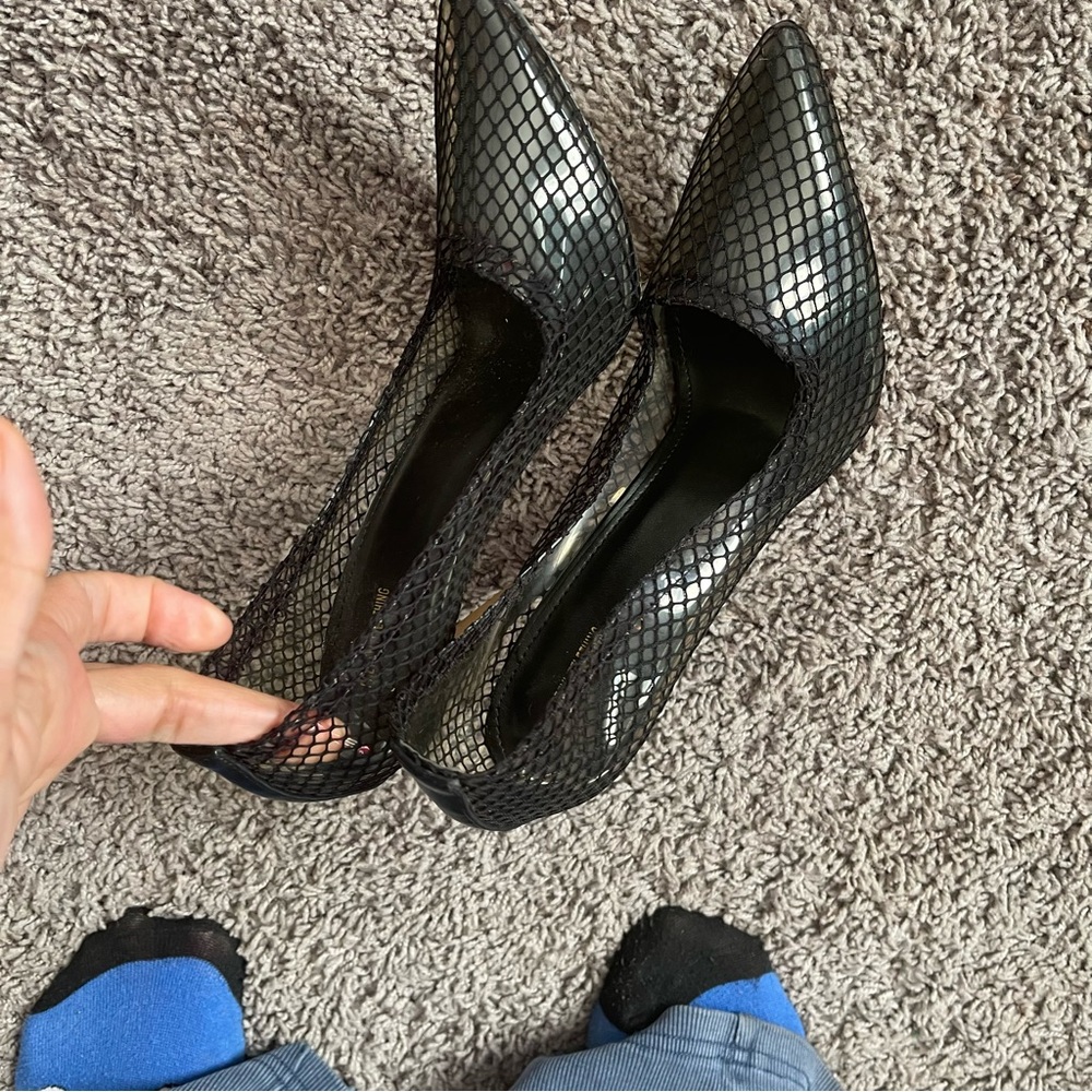 Fishnet shoe nev worn